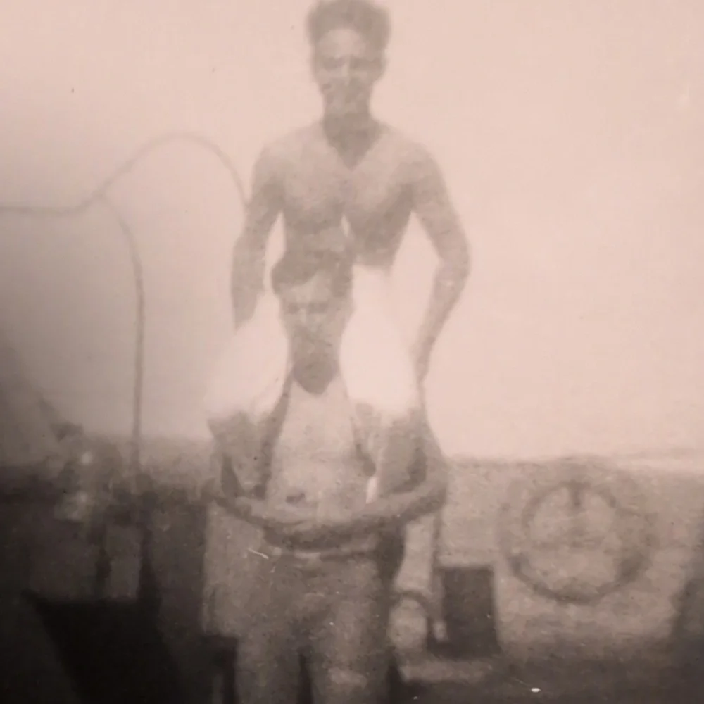 Vintage Black and White Photographs Young Men On Ship. Navy Sailors Gay Interest